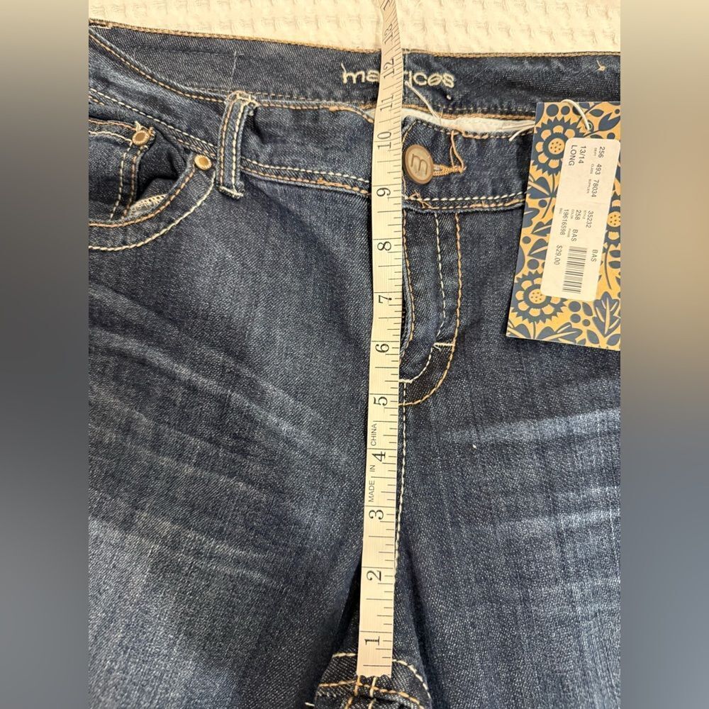 New Maurices Curvy Fit Taylor Dark Blue Boot Bootcut Jeans size 13/14 long tall - Picture 10 of 11